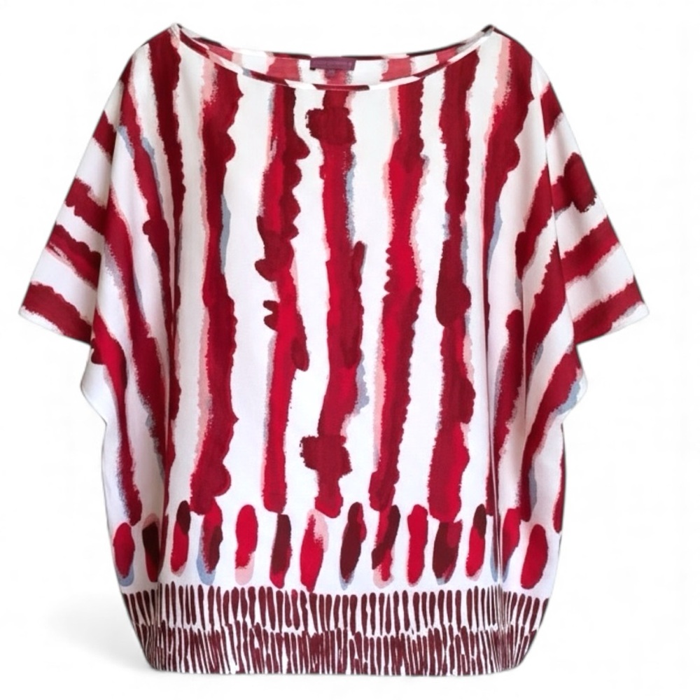 Adolfo Dominguez Boat Neckline Blouse Dolman Sleeve Wearable Art Elegant Top